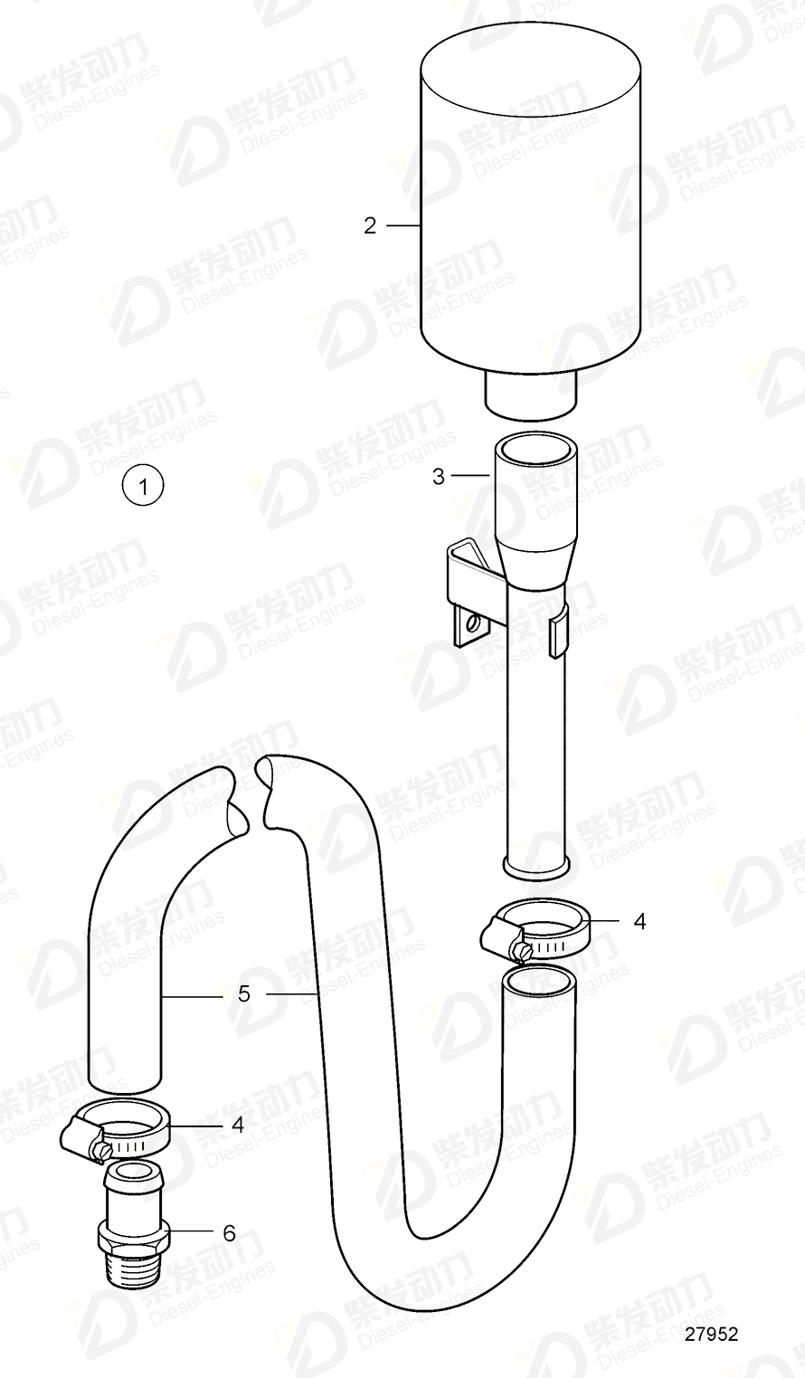 volvo penta Pipe connection 22013231 Drawing volvo penta Pipe connection 22013231 Drawing